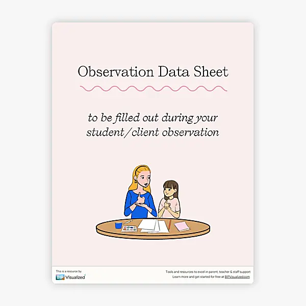 Observation Data Sheet resource preview