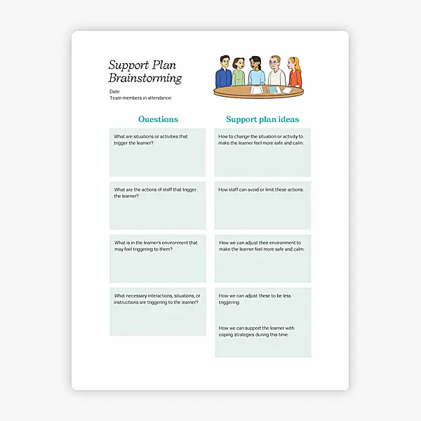 Support Plan Brainstorming resource preview