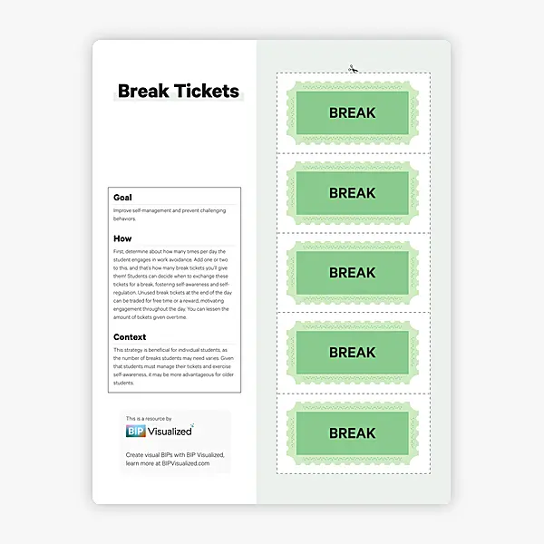 Break Tickets resource preview