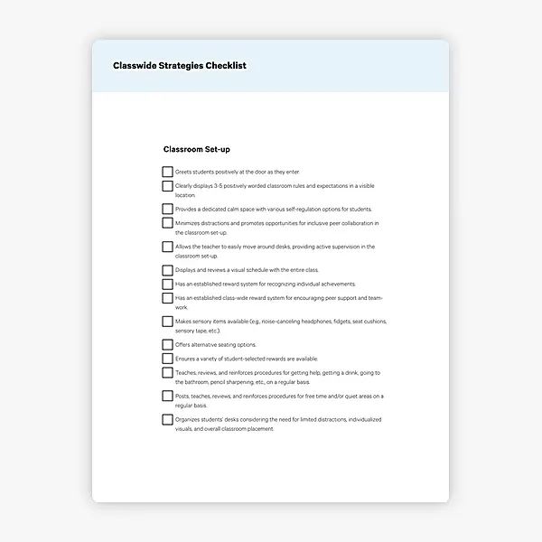 Classwide Strategies Checklist resource preview