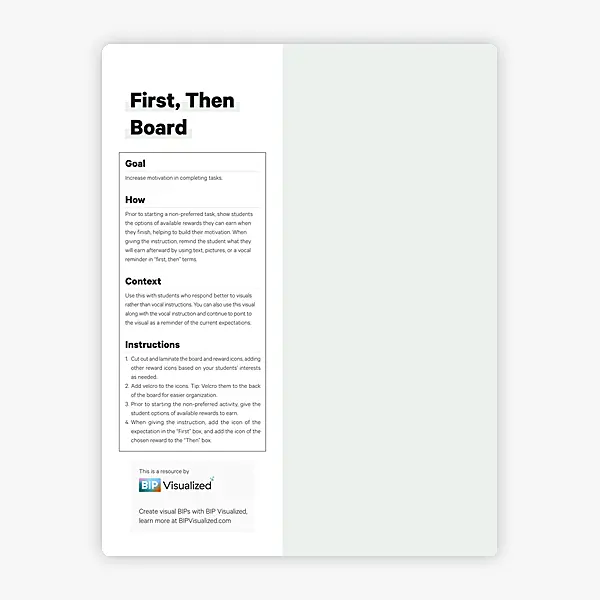 First, Then Board resource preview